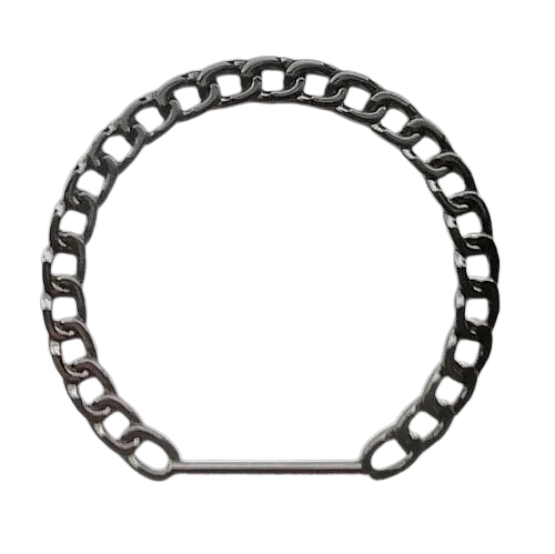 Metalen handvat voor handtas - schakel details - gunmetal
